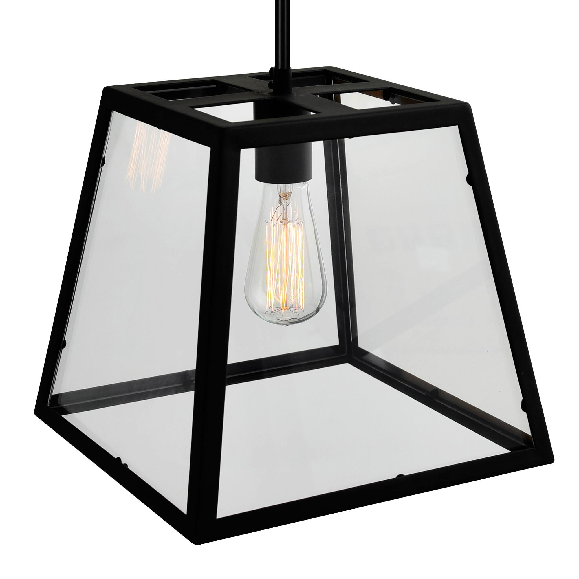 Alt View 1. CWI Lighting - Alyson 1 Light Down Mini Pendant With Black Finish - Black.