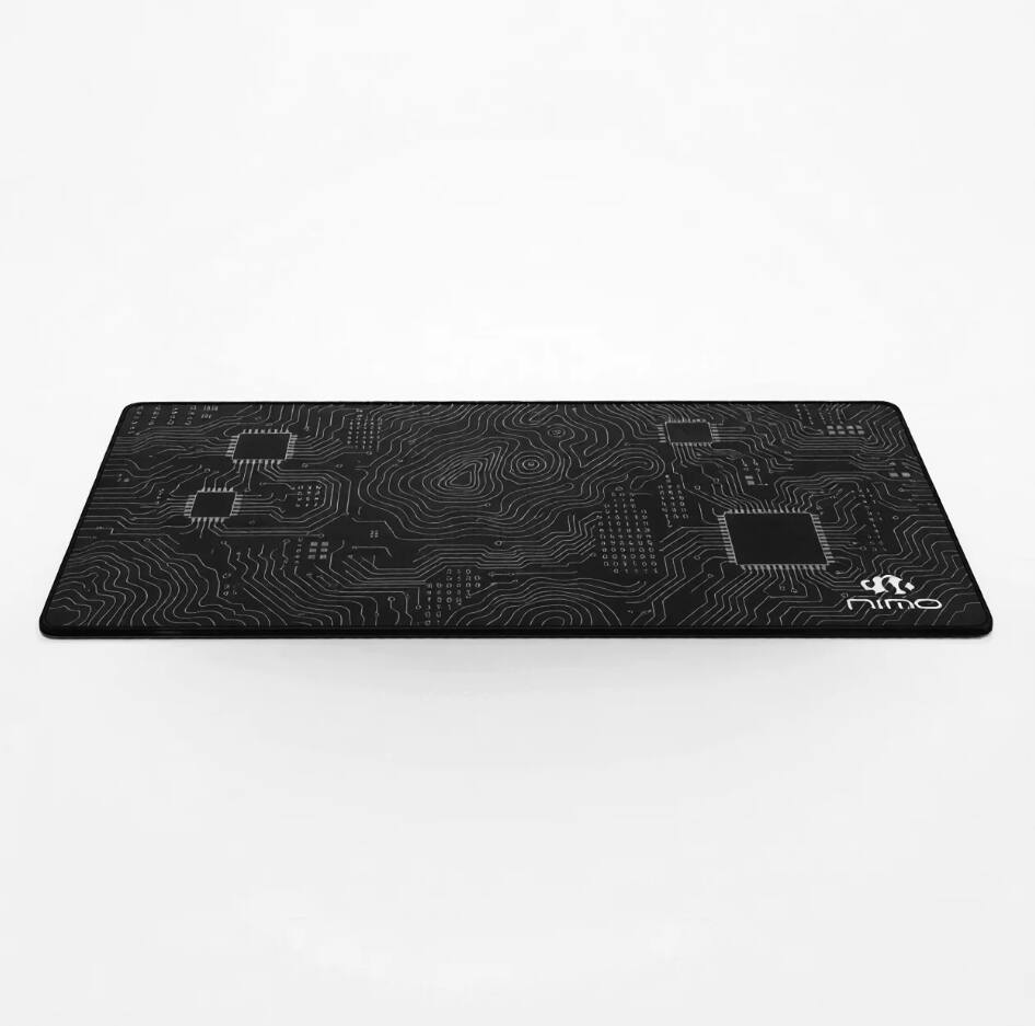 Angle. NIMO - Nimo Gaming Mouse Pad XXL Desk Mat Mouse Pad with Stitched Edge, Non-Slip Rubber Base 35.4 × 15.7 in - BLACK.