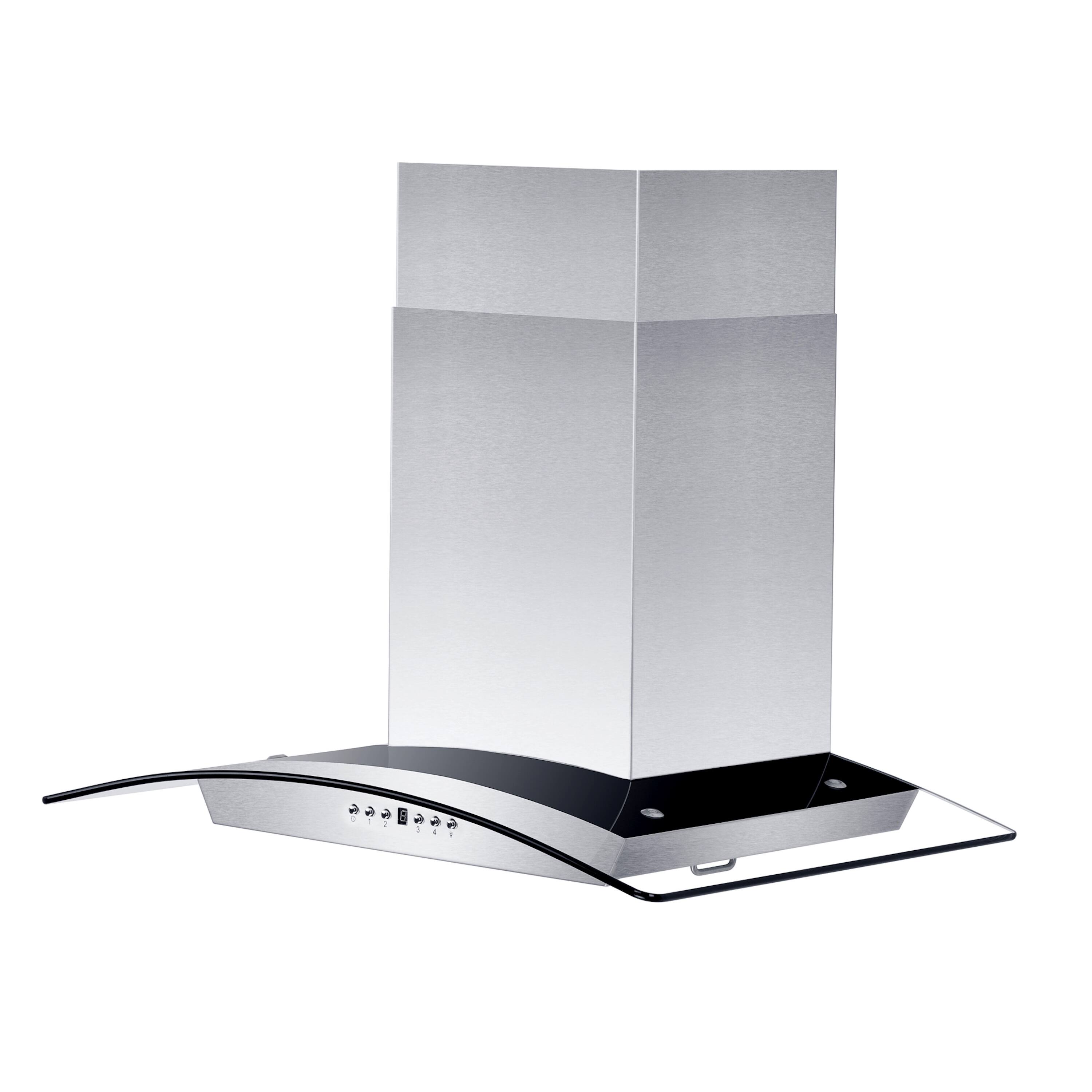 Back. ZLINE - ZLINE 30 in.  Wall Mount Range Hood in Stainless Steel & Glass with Crown Molding (KZCRN-30) - Stainless Steel.