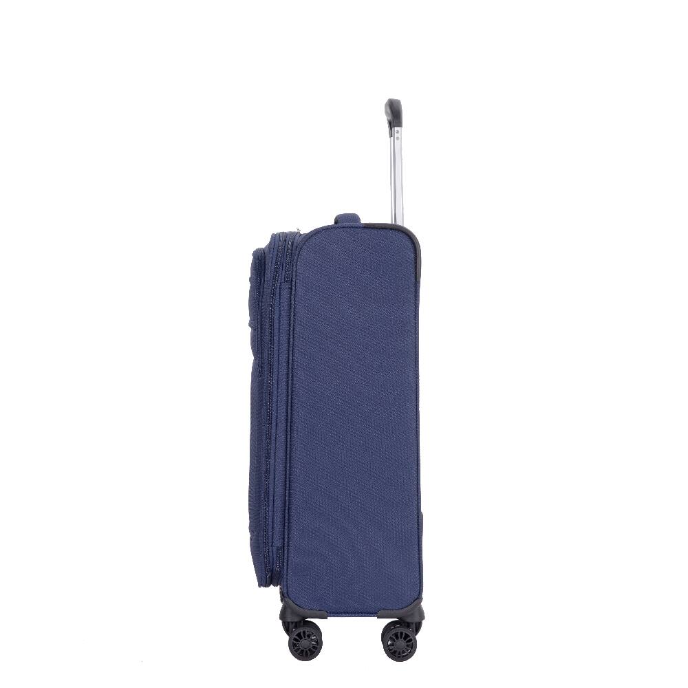 Left. Ropilly - Ropilly 5 Piece Luggage Set Softshell Suitcase with Spinner Wheels Blue - Blue.