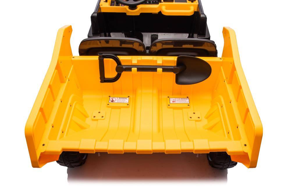 Alt View 1. BreeBe - 24V Electric Kids Ride On Car w/ Remote, 2-Seater, 24" Wide Engineering Vehicle, Battery Powered, LED Lights - Yellow.