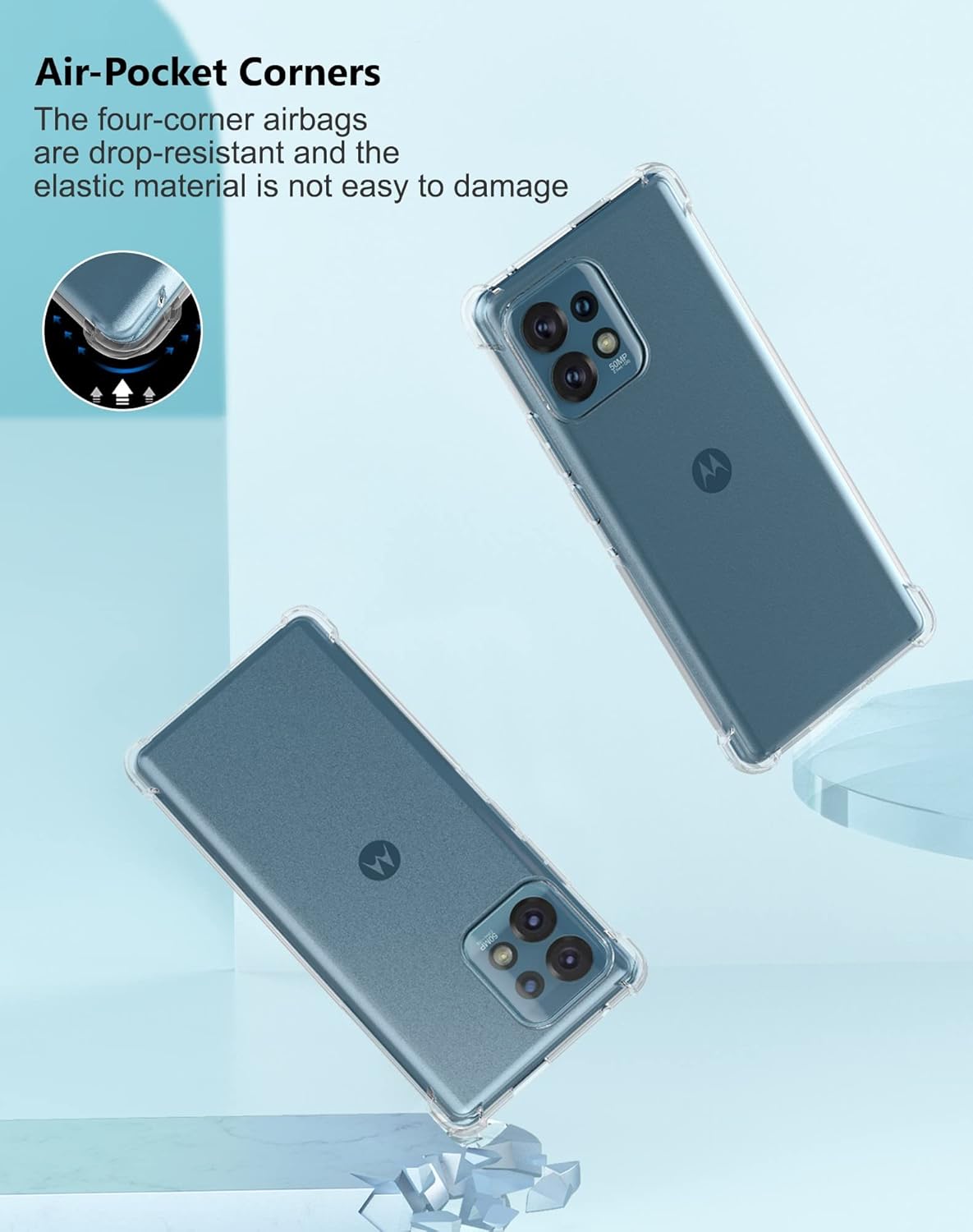 Air-Pocket Corners
The four-corner airbags are drop-resistant and the elastic material is not easy to damage.