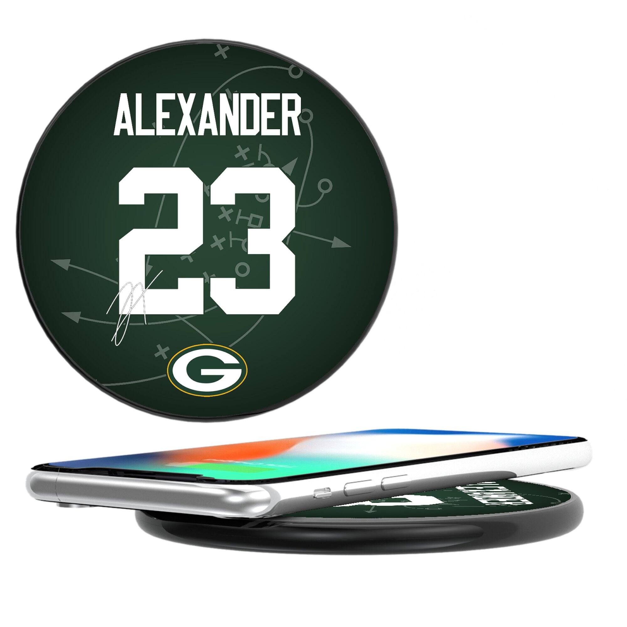 Keyscaper - Jaire Alexander Black Green Bay Packers Wireless Charging Station - Black