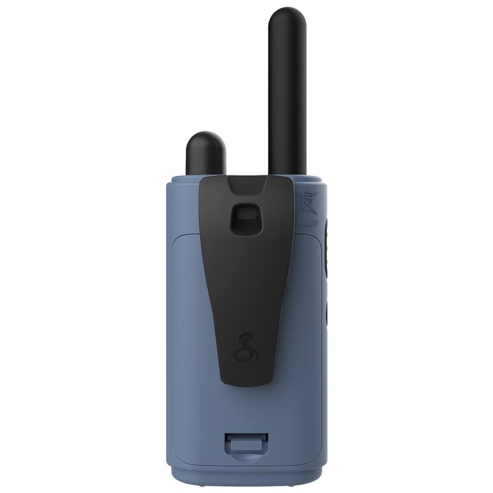 Back. Cobra - HE150 B - Kid Friendly Walkie Talkies - 16-Mile Range, 2 Channels Two-Way Radio Set, Blue (2-Pack) - Blue.
