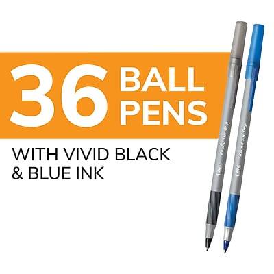 36 BALL PENS  
WITH VIVID BLACK & BLUE INK