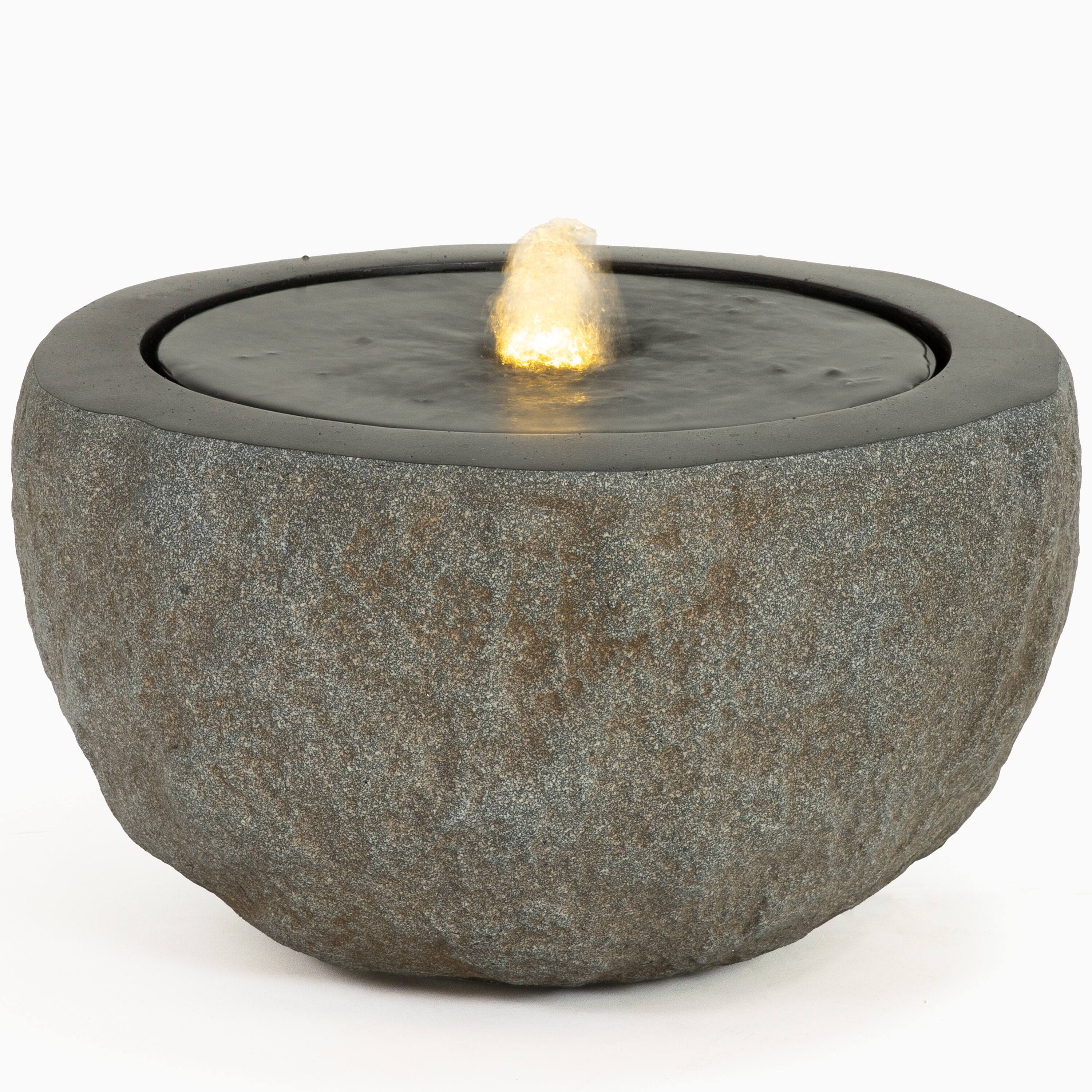 Alt View 10. Sunnydaze - Outdoor Polystone Round Bowl Bubble Fountain - Gray.
