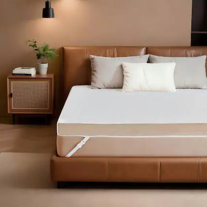 Front. Bestier - Bestier Queen Size 3" Gel Memory Foam Mattress Topper with Washable Cooling Cover - White.