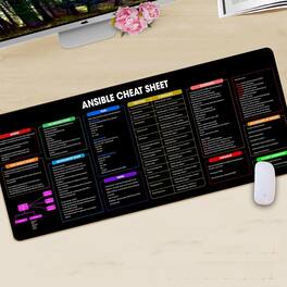Designfullprint - Ansible Shortcuts Mouse Pad, Quick Reference Mat for DevOps, Sysadmins & IT Professionals KMH - Multicolor