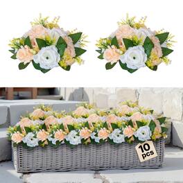 VEVOR - 9.5-Inch Flower Ball Arrangement Bouquet 10 PCS,Diameter Artificial Flower Balls Wedding Table Centerpieces - Green