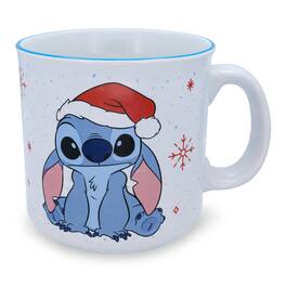 Silver Buffalo - Disney Lilo & Stitch Santa Hat Ceramic Camper Mug | Holds 20 Ounces - Blue