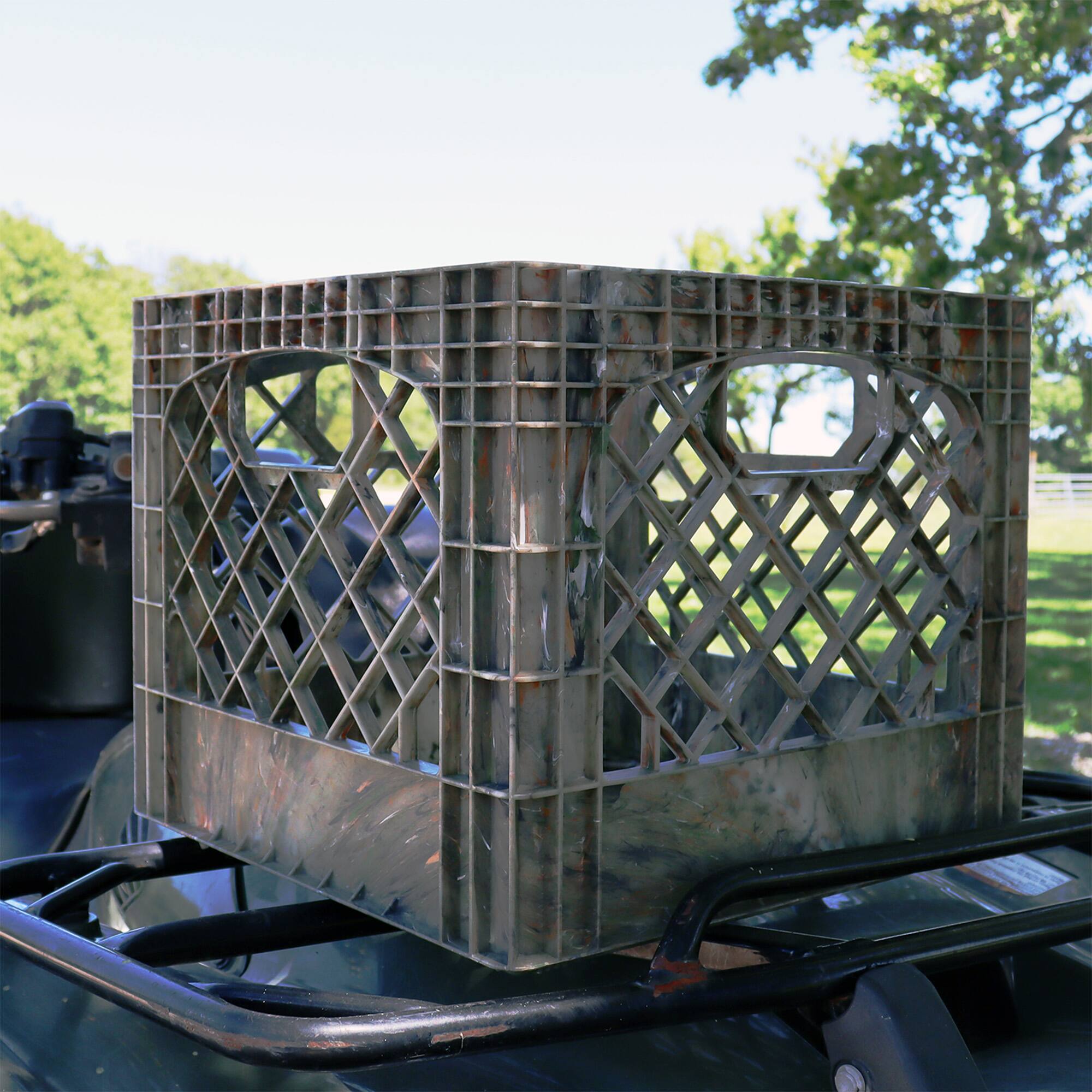 Alt View 7. Mirapet - Mirapet Milk Crate, Stackable Plastic Storage with Handles, 16 Qt, Camo, 2 Pack - Camo.