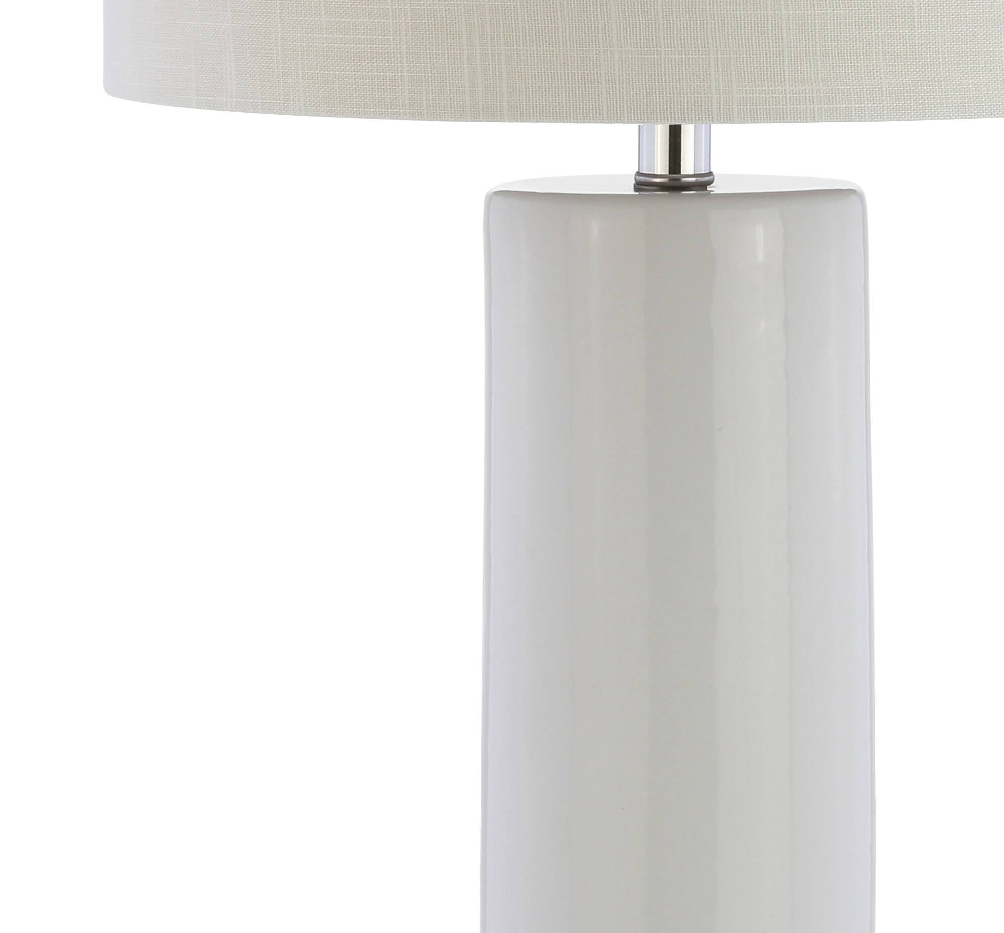 Alt View 6. Jonathan Y - Dallas 31.5" Ceramic LED Table Lamp, White/Chrome - White/Chrome.
