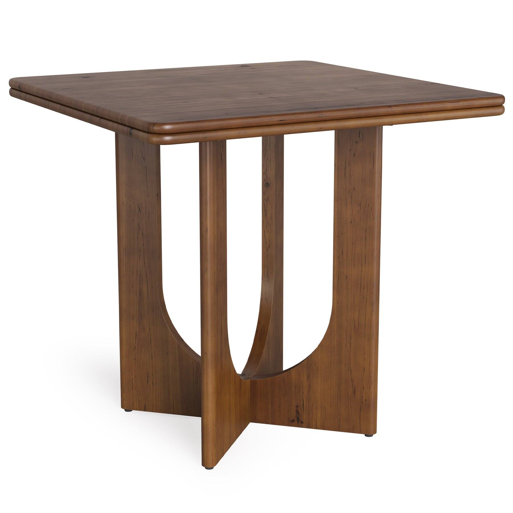 Alt View 5. Tribesigns - Solid Wood Dining Table with Space-Saving Design and Square Top for Everyday Meals and Family Gatherings - Rustic Brown.