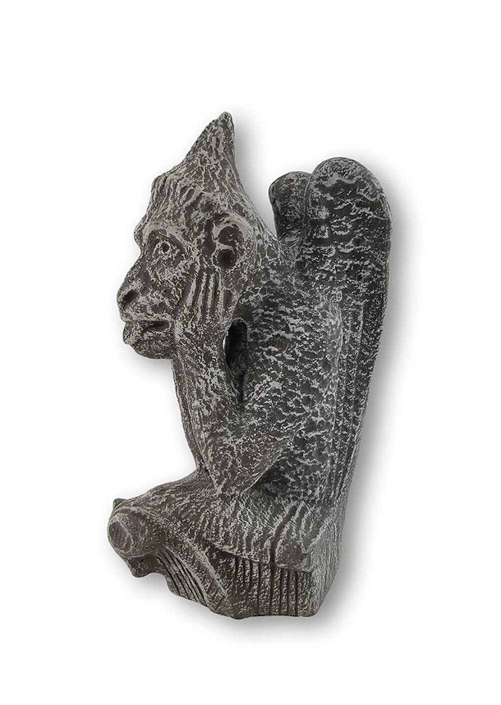 Alt View 2. Zeckos - Le Penseur de Notre Dame Gargoyle Concrete Statue - Grey.
