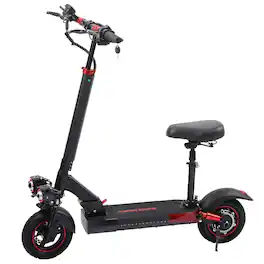 Loheer - 800W Electric Scooter for Adults 25 MPH 30 Mile Range Foldable E-Scooter 10 Inch Off-Road Tires Dual Brakes - Black
