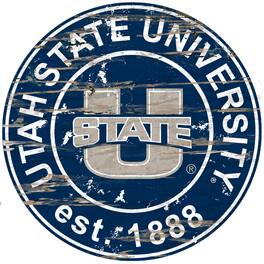 Fan Creations - Utah State Aggies 23.5" Distressed Round Sign - Multicolor