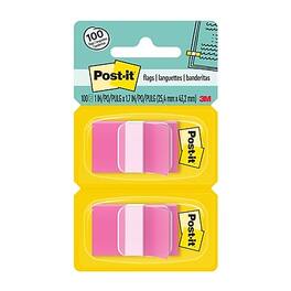 Post-it - Flags, 1", Pink, 100 Flags/Pack - Bright Pink
