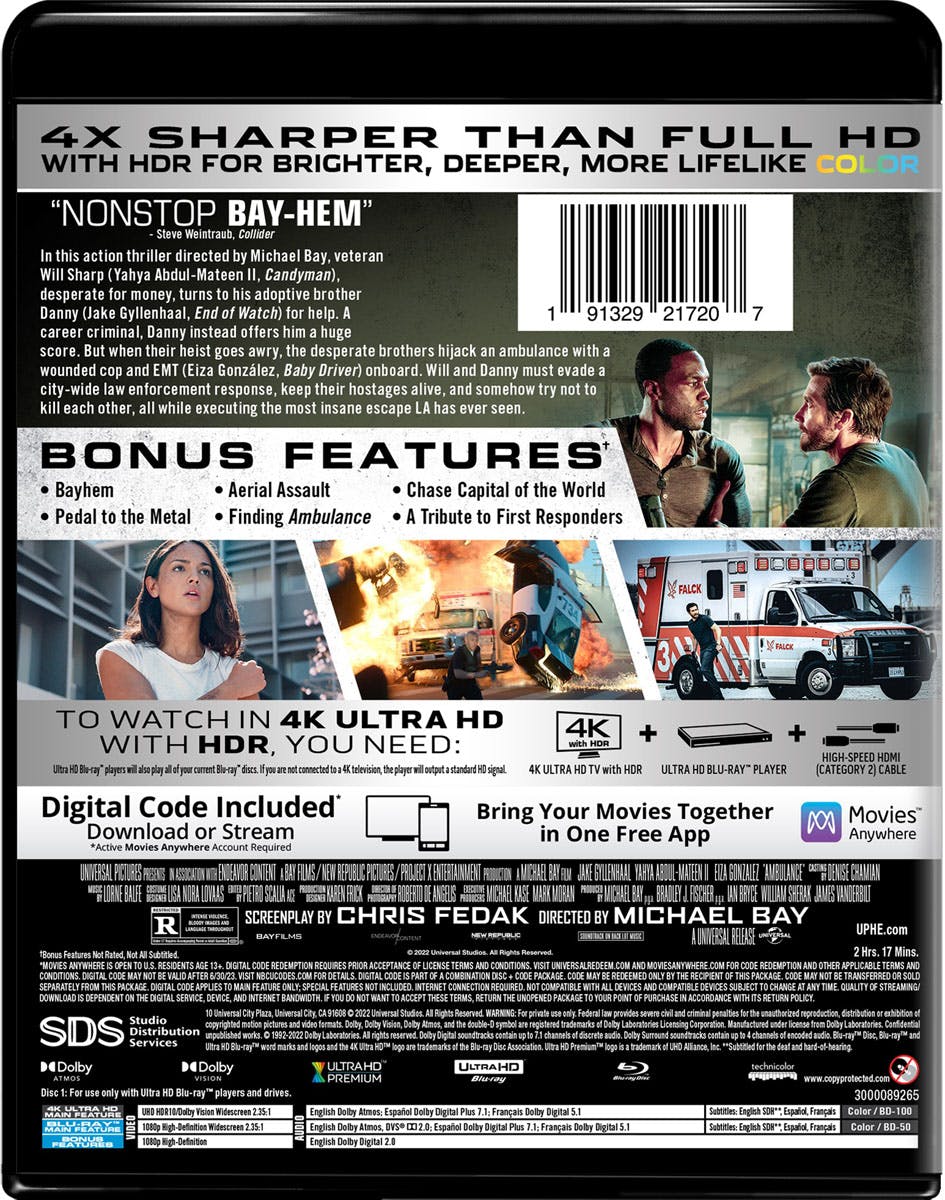Back. Ambulance   - 4K Blu-Ray.