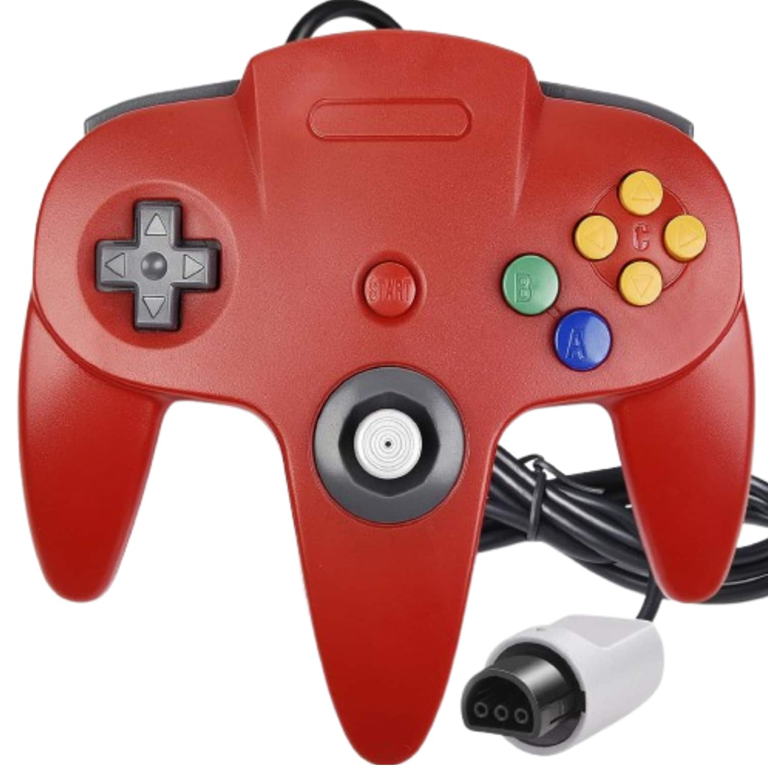 Stock Preferred - Wired Controller Joystick for Nintendo 64 (N64) Console - Red
