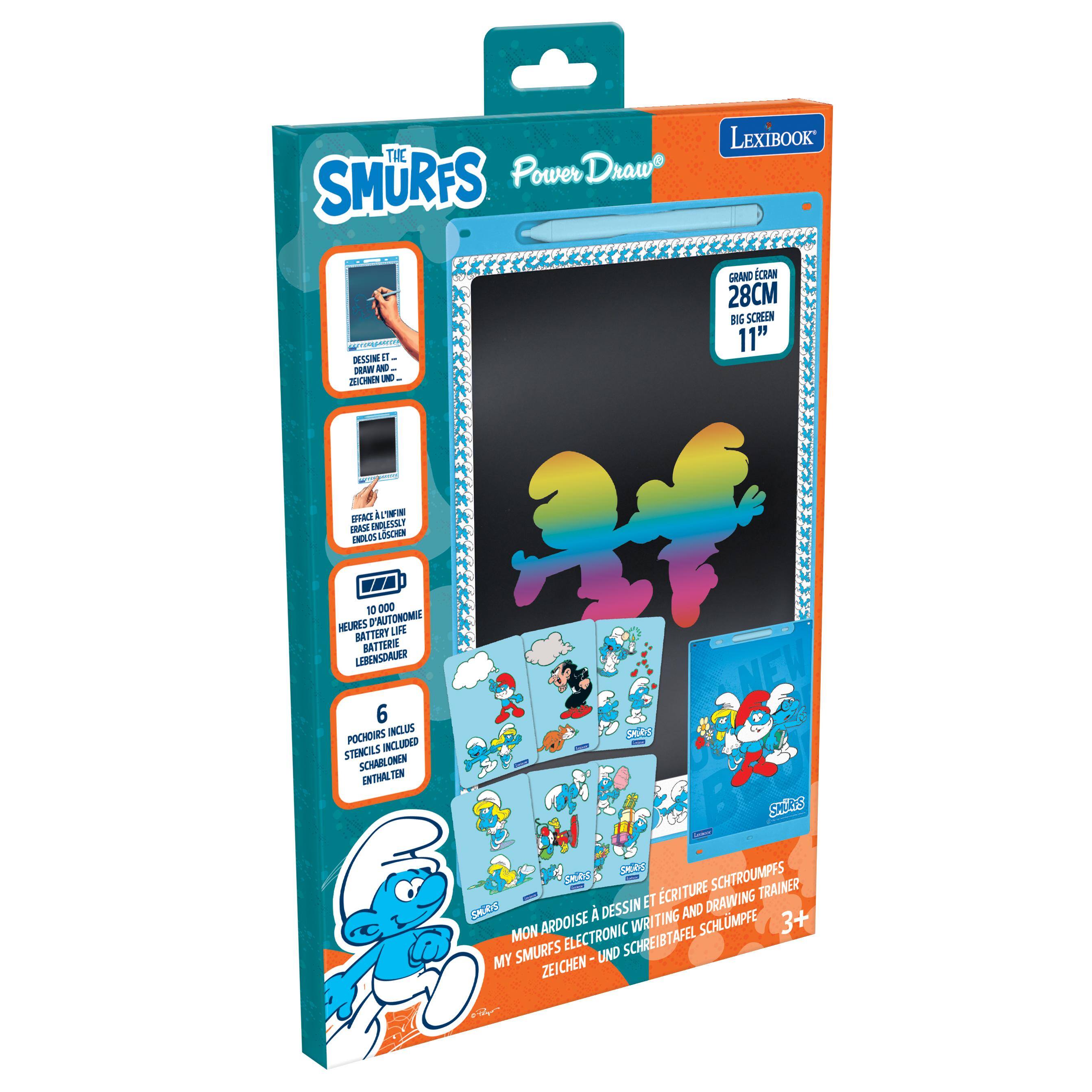 THE SMURFS Power Draw I - DESSINE J DRW DE SOMA N LEXIBOOK GRAND ECRAN 28CM B1G SCREEM " 11" BANCE iL - INDUSILY DOLOS SO .. t0 200 HEURES AUTONOMIE BAT TERT LIFE BATTERIE LEBENSDAUER 6 POCHOIRS INCLUS STENCILS INCLUDED SCHABLON ONEN ENTNAL TN   - /de GRUAE Dedr S - - CRITURE SCHTROUMPFS TRAINER - ET DRAWING De A DESSIN AND MON ARDOISE WRITING SCHLUMPFE 3+ ELECTRONIC SCHREIBTAFEL MY SMURFS : UND ZEICHEN