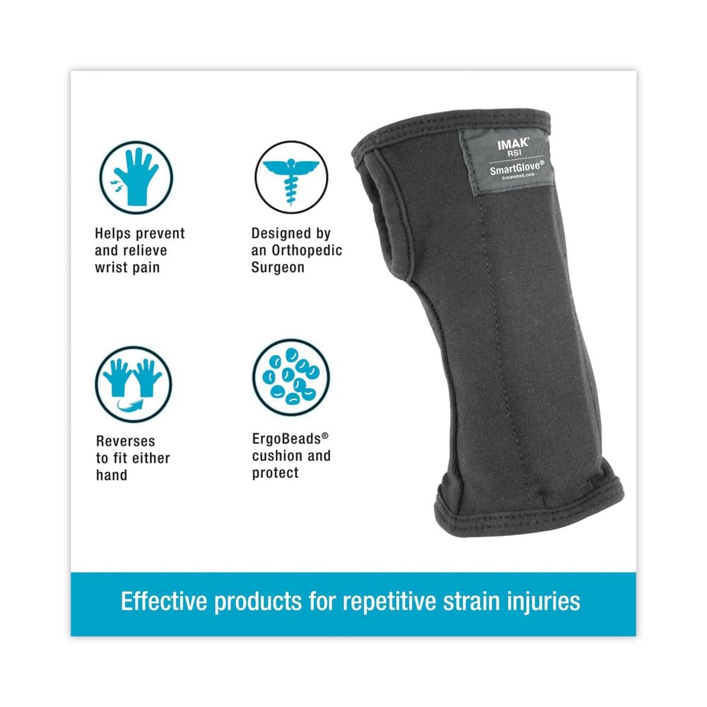IMAK RSI SmartGlove Helps prevent and relieve wrist pain. Designed by an Orthopedic Surgeon. Reverses to fit either hand. ErgoBeads cushion and protect. Effective products for repetitive strain injuries.