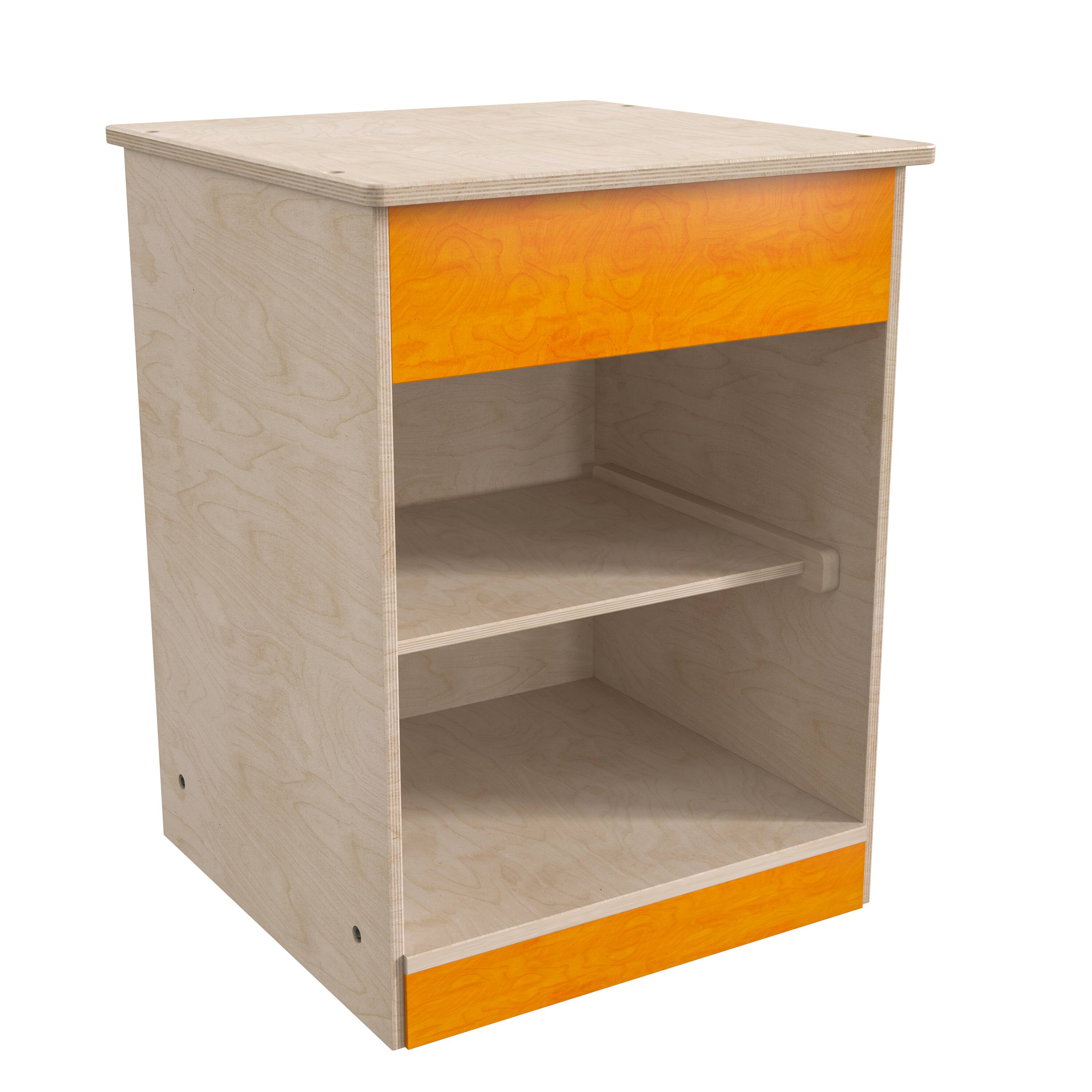 Front. Flash Furniture - Bright Beginnings Commercial Grade Wooden Kid's Two Shelf Kitchen Cabinet - Natural.