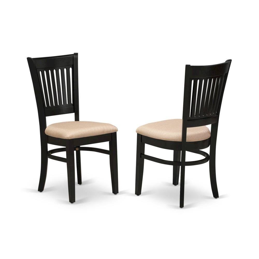 Angle. FurniFact - Black Dining Chair - Brown.