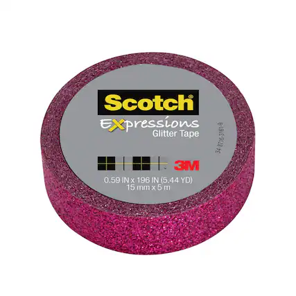 Scotch Expressions Glitter Tape 34-8716-3161-9 3M 0.59 IN X 196 IN (5.44 YD) 15 mm X 5 m