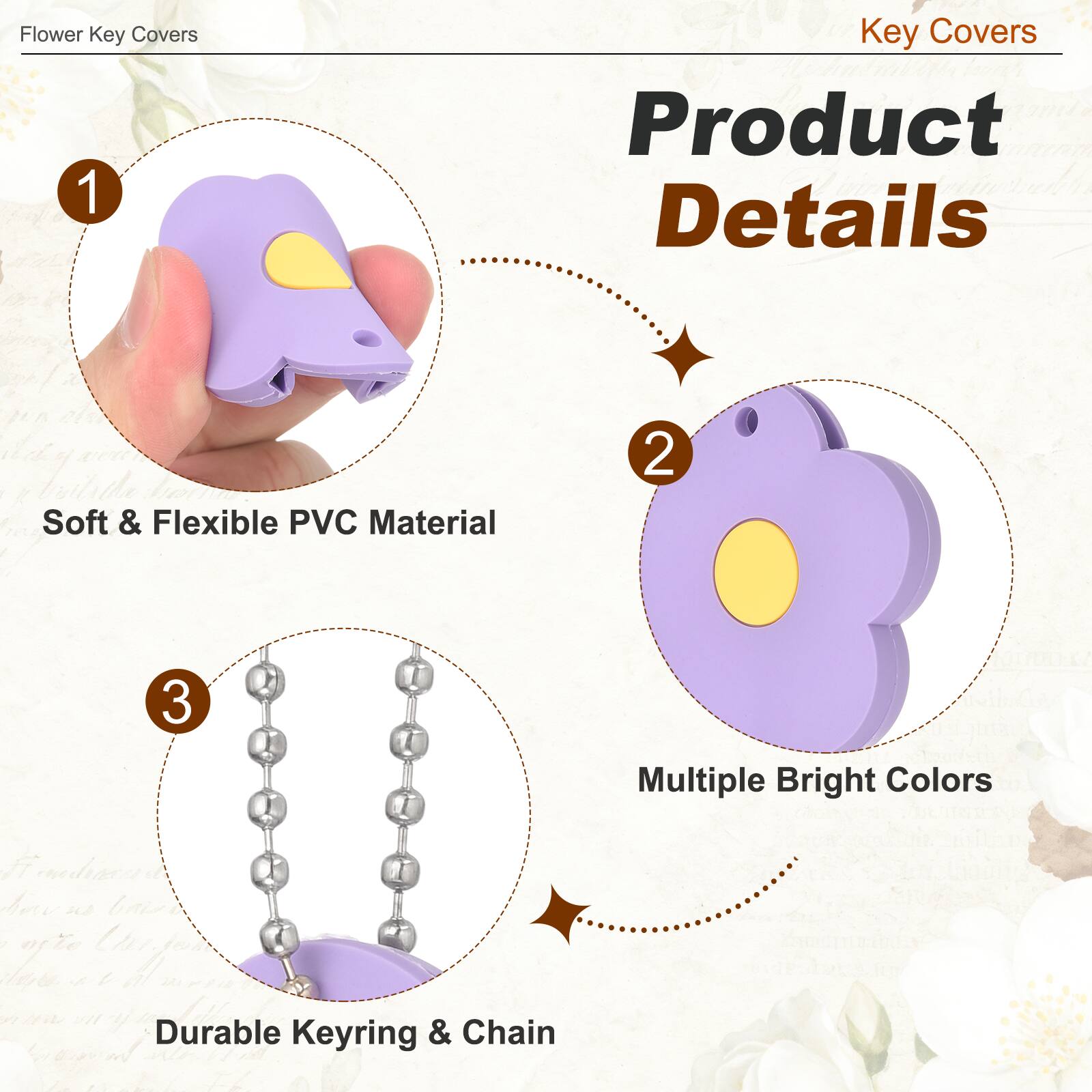 Flower Key Covers

Key Covers

Product Details

1. Soft & Flexible PVC Material
2. Multiple Bright Colors
3. Durable Keyring & Chain