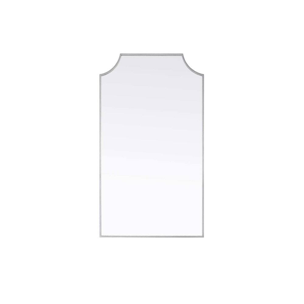 Alt View 2. Elegant Kitchen and Bath - Notched Metal Mirror 24x42 inch in Silver - Silver.