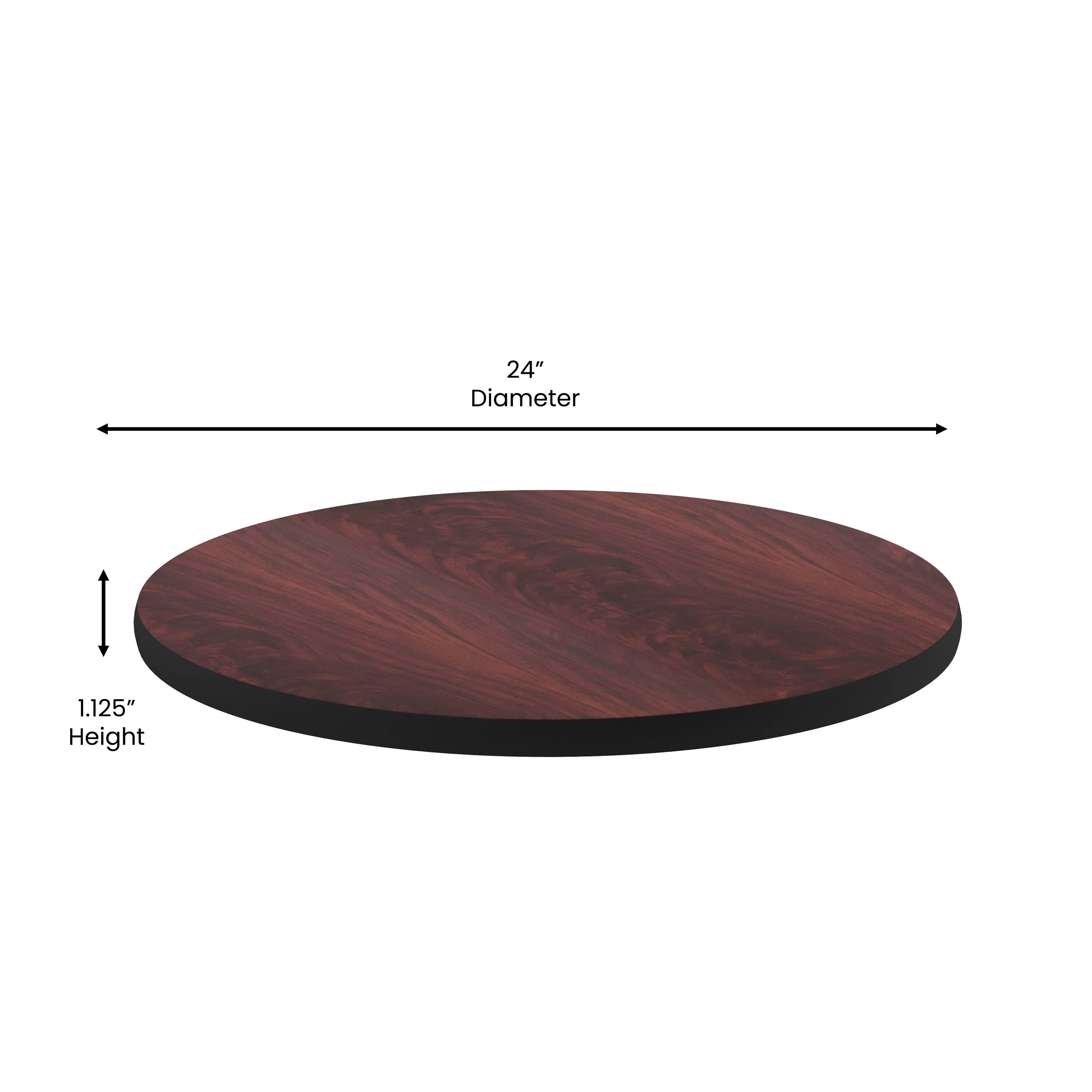 24" Diameter  
1.125" Height