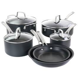 Martha Stewart - 10 Piece Nonstick Hard Aluminum Cookware Set - Matte Black
