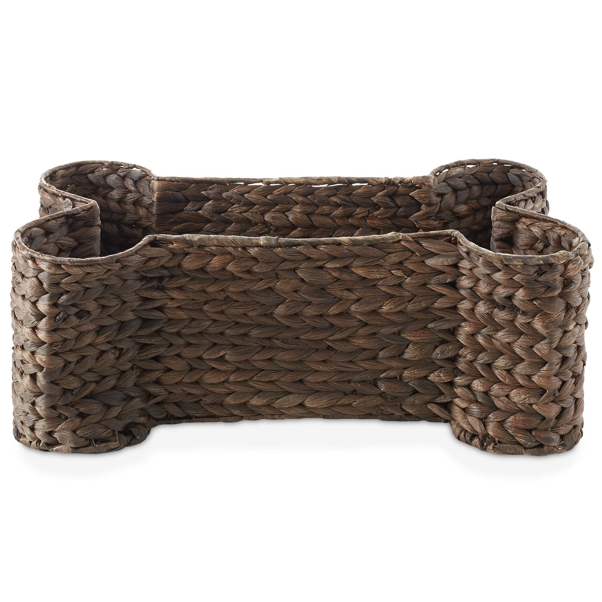 Alt View 3. Casafield - Dog Bone Shaped Storage Basket Organizer Bin for Pet Toys - Espresso.