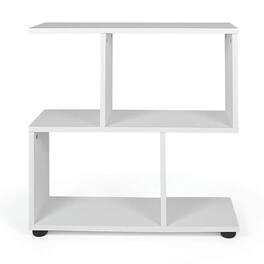 Kadyn - Open Bookcase Book Shelf,Storage Shelf Unit Plant Stand,24 Inch 3-Tier Geometric Bookshelf with Thick Foot Pads - White