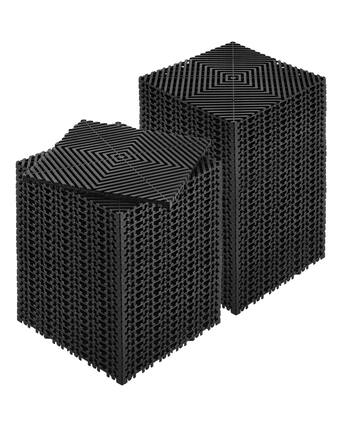 Front. VEVOR - Interlocking Drainage Mat, 12” x 12” Modular Interlocking Cushion, 55 Pcs Splicing Drainage Mats - Black.