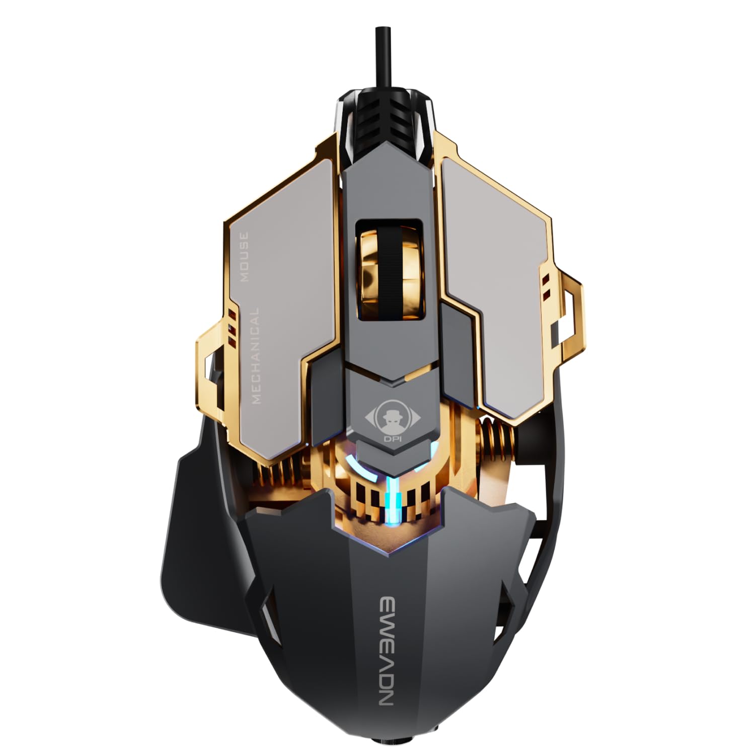 PO3TICJUNKI3 - Eweadn G5 Gaming Mouse Rgb Computer Adjustable Macro Buttons With Rapid Fire Key Compatible - Wired - Gray