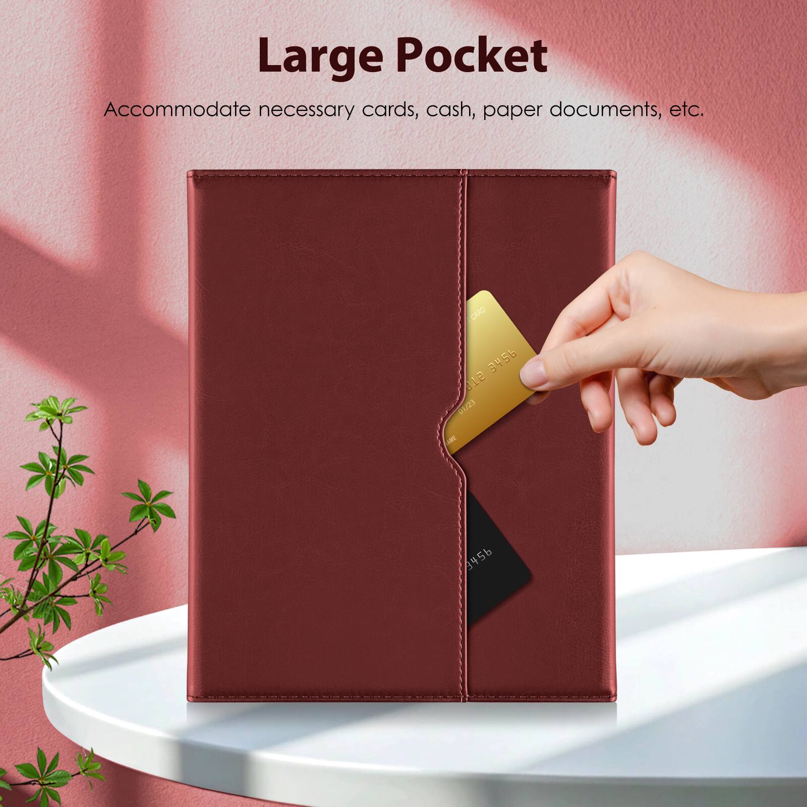Large Pocket  
Accommodate necessary cards, cash, paper documents, etc.  
CARD 3456 1 01/23 - 3456