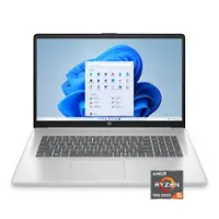 HP - 17.3" Full HD Laptop - AMD Ryzen 5 - 8GB Memory - 512GB SSD - Natural Silver - Front_Zoom