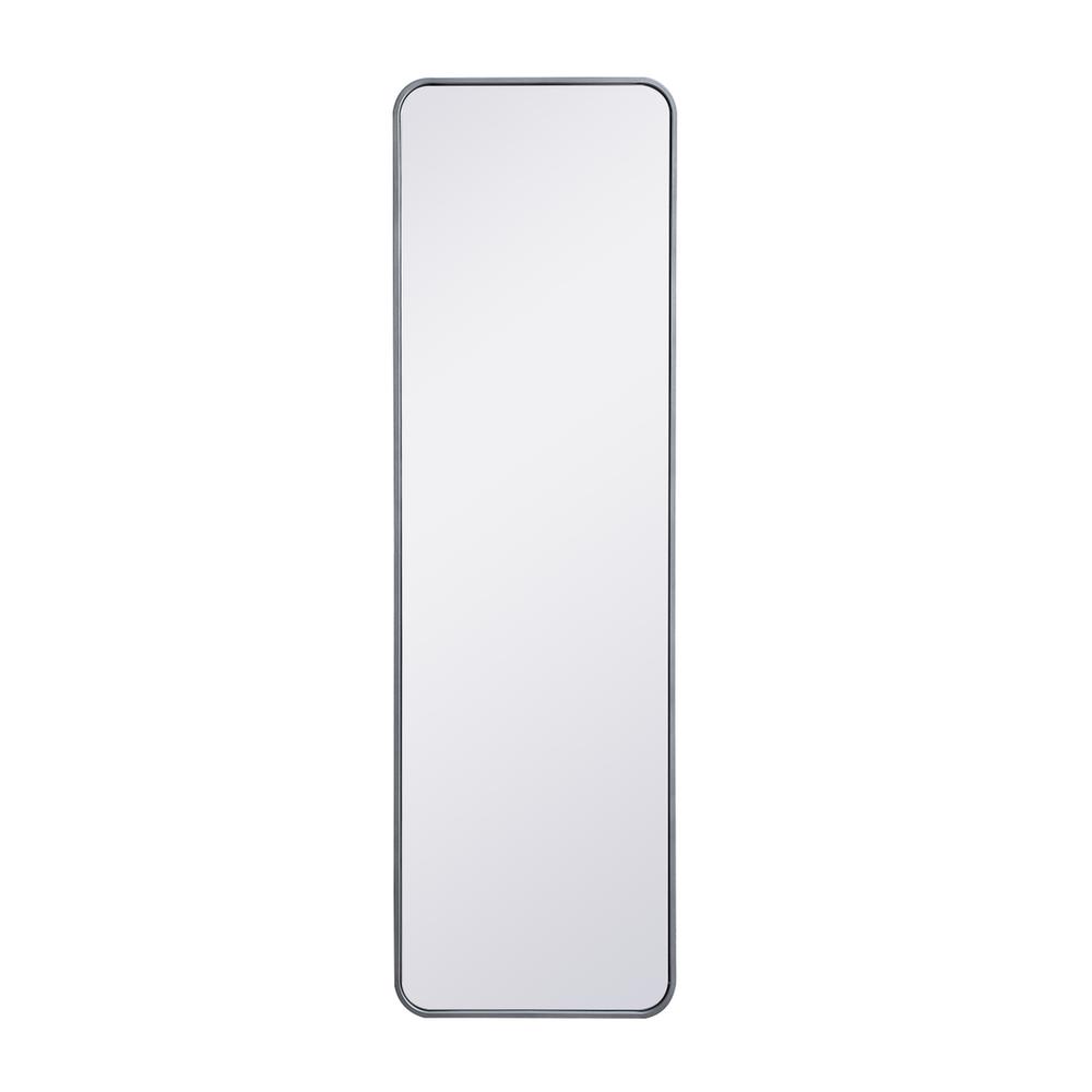 Alt View 2. Elegant Decor - Soft corner metal rectangular mirror 18x60 inch in Silver - Silver.