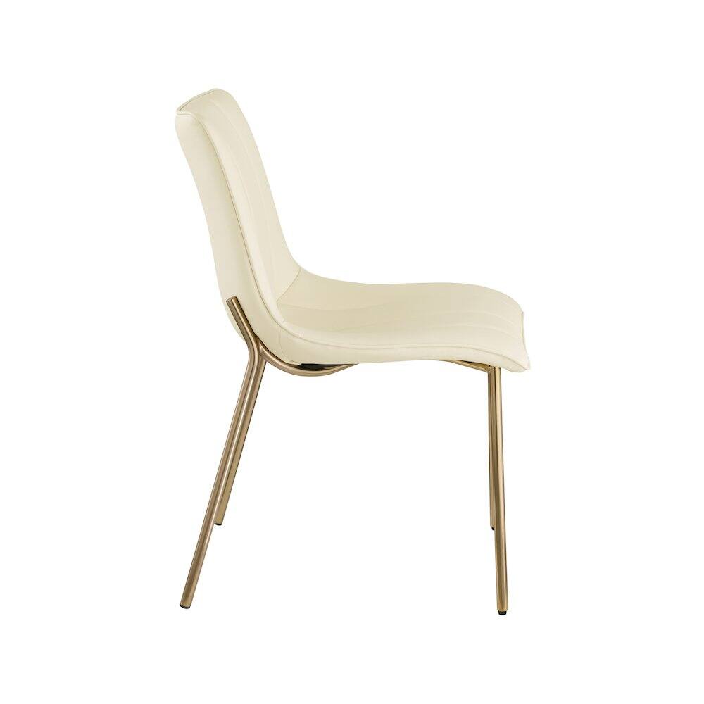Alt View 2. Meridian Furniture - Isla Cream Vegan Leather Dining Chair, Set of 2 - Beige.