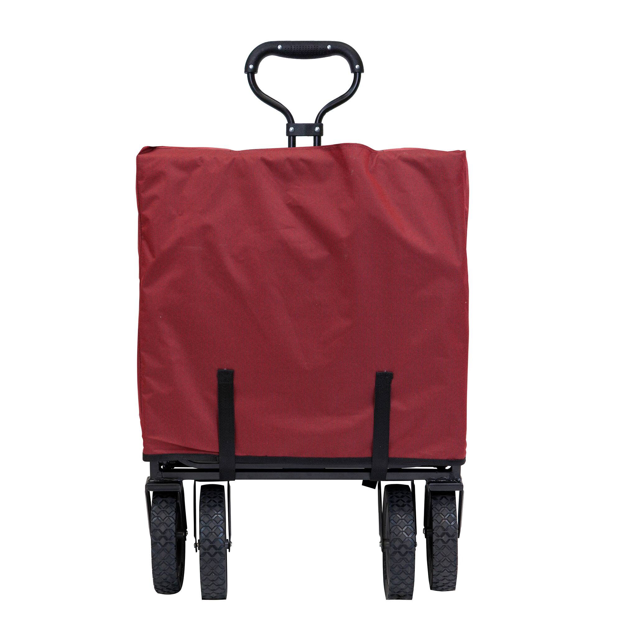 Alt View 2. Mac Sports - Mac Sports Collapsible Folding Outdoor Garden Utility Wagon w/ Table, Maroon - Maroon.