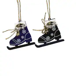 The Memory Company - Baltimore Ravens Two-Pack Ice Skate Ornament Set - Multicolor