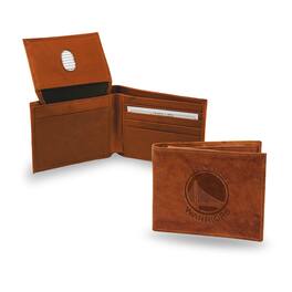 Rico Industries - Golden State Warriors NBA Embossed Team Logo Brown Leather Billfold Wallet - Multi