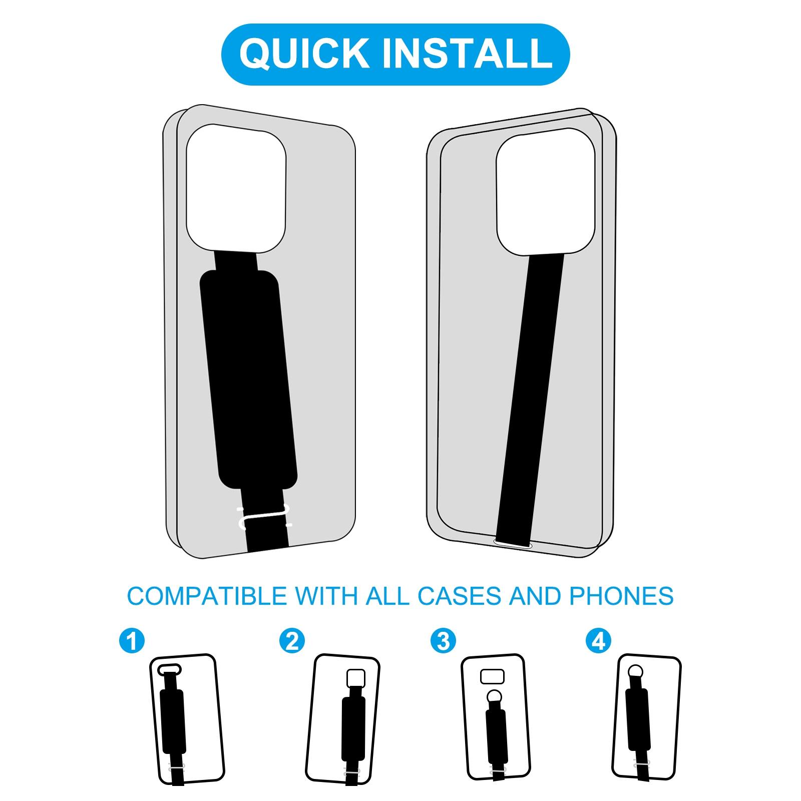 QUICK INSTALL  
COMPATIBLE WITH ALL CASES AND PHONES  
1 2 3 4