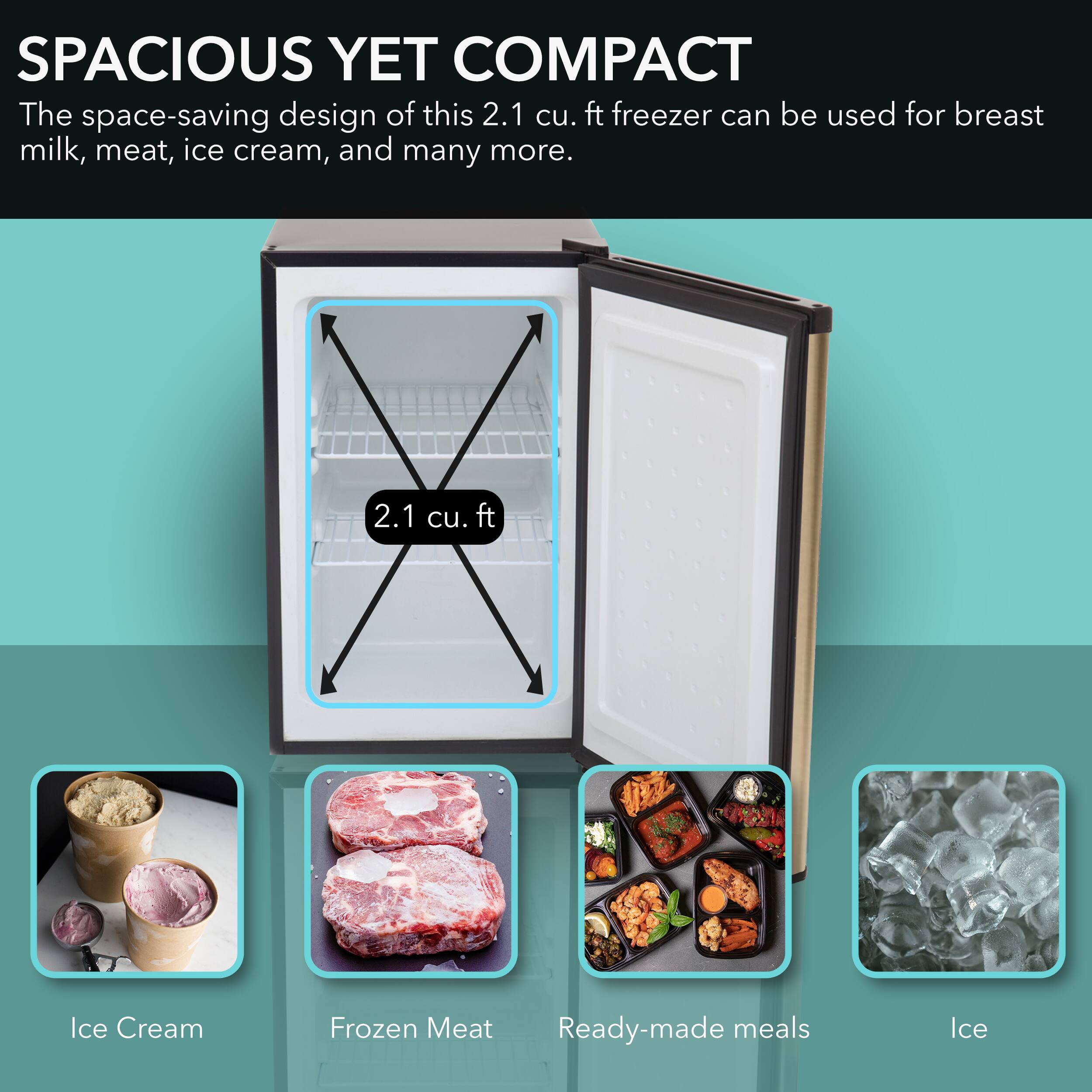 Alt View 3. Whynter - 2.1 cu.ft Energy Star Upright Freezer with Lock - Rose Gold.