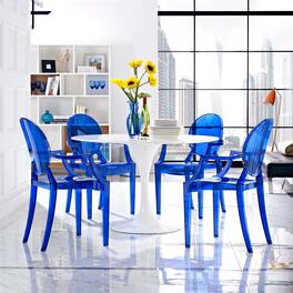 Casper Dining Armchairs Set of 4 by Modway - Blue