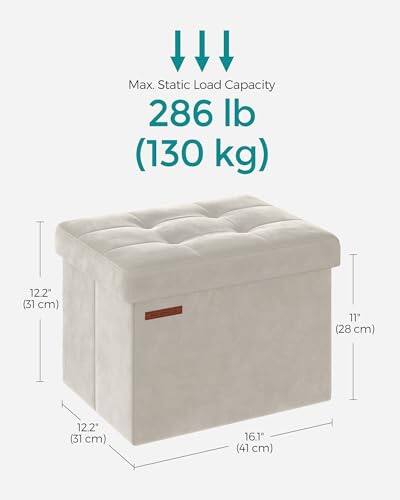 Max. Static Load Capacity: 286 lb (130 kg)

Dimensions:
- Height: 12.2" (31 cm)
- Width: 16.1" (41 cm)
- Depth: 11" (28 cm)