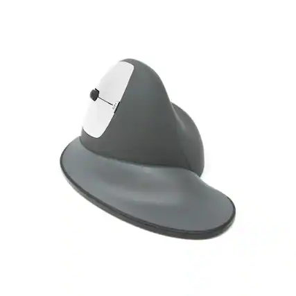 Front. Goldtouch - Goldtouch Semi-Vertical Wireless Ergonomic Mouse (Left-Handed, Medium) – 2.4GHz USB Dongle, Adjustable Weight, 6 Buttons - Black and Silver.