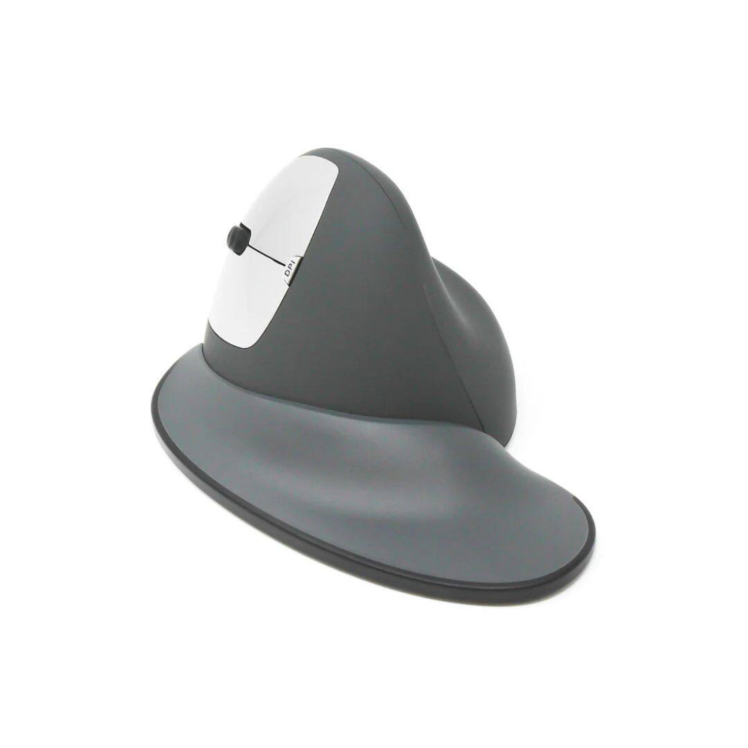Front. Goldtouch - Goldtouch Semi-Vertical Wireless Ergonomic Mouse (Left-Handed, Medium) – 2.4GHz USB Dongle, Adjustable Weight, 6 Buttons - Black and Silver.