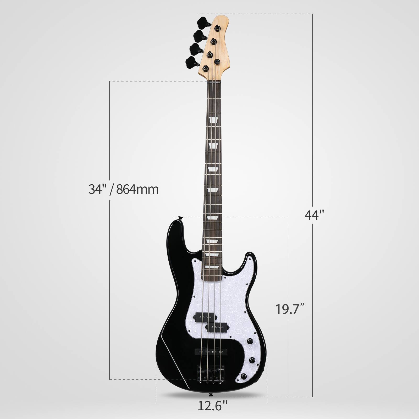 Winado 4 String Electric Bass Guitar, Full Size Right Handed Beginner ...